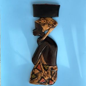African wooden wall art sculpture